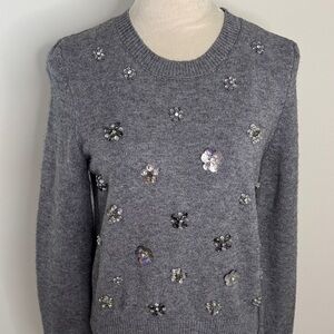 Forever 21 Charcoal Sweater with Embellished Details